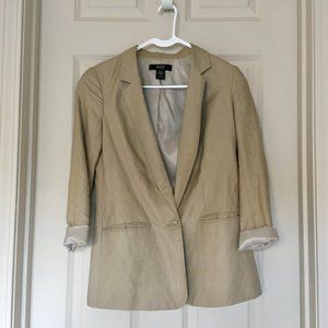 Cool Linen  Jacket - Women's size 4 - Body by Victoria - Tan Jacket